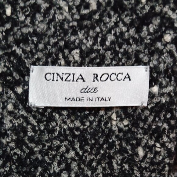 Cinzia Rocca Black and White Made in Italy Wool Alpaca Coat – sz 6 - Picture 3 of 11